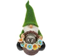 BUTIFULSIC Lampe Solaire de Jardin en Résine Verte, Sculpture de GNOME Créative Éclairage Automatique Nocturne, Décoration pour Jardin et Arrière-Cour