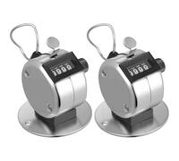 BUTIFULSIC Lot de 2 Compteurs Manuels Réinitialisables en Métal Argenté, Compteur Mécanique Portable Bouton de Remise à Zéro pour Usage Polyvalent Sportif