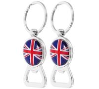 BUTIFULSIC Lot de 2 Ouvre-bouteilles Porte-clés Décoratifs en Alliage de Zinc Drapeau National, Pratique et Facile à Utiliser pour Cocktails et Graduations