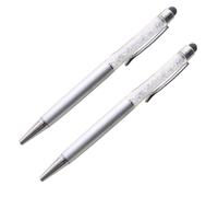 BUTIFULSIC Lot de 2 Stylos en Cristal Diamant Multifonction pour Écran Tactile Capacitif, Acier Inoxydable, Design Élégant et Fin, Rechargeable, pour Téléphone et Tablette