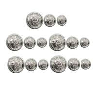 BUTIFULSIC Lot de 30 Boutons en Métal Argenté Style Britannique pour Manteau 10 Pcs 15 MM 10 Pcs 20 MM Boutons à Coudre Élégants DIY pour Vêtements et Couture