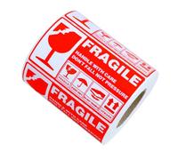 BUTIFULSIC Lot de 300 Autocollants D'avertissement Fragile en Papier Rouge Auto-adhésifs, Design Léger, pour Protection Colis et Étiquettes Déménagement