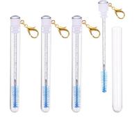 BUTIFULSIC Lot de 4 Brosses à Mascara Porte-clés Orné de Cristaux Bleus, Outil de Maquillage Pratique pour Yeux, Compact et Élégant pour Retouches Rapides
