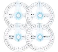 BUTIFULSIC Lot de 4 Rapporteurs Pratiques en Plastique Bras Oscillant, Surface Lisse sans Bavure, Outil Multifonction pour Mesurer Angles Précis en Mathématiques