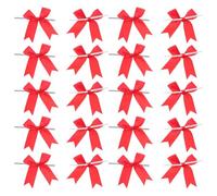 BUTIFULSIC Lot de 50 Nœuds Rouges en Ruban Polyester Faits Main pour Emballage Présent et Décoration d'anniversaire, pour Projets DIY et Fêtes
