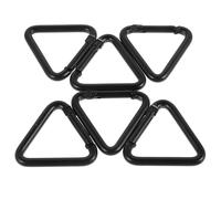 BUTIFULSIC Lot de 6 Mousquetons en Aluminium Noir, Attache Cartable Solide et Multifonction pour Clés et Ceintures, pour Camping et Usage Quotidien