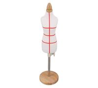 BUTIFULSIC Mannequin Miniature de Couture Femme Léger en Coton Élastique Support en Bois, Hauteur Réglable 31-48 Cm, pour Ateliers de Couture et Cours en Classe