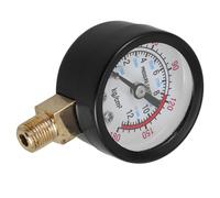 BUTIFULSIC Manomètre à Air Comprimé 0-12kg avec Raccords en Laiton et Boîtier Abs, Étanche, Lecture Claire pour Compresseurs et Outils Pneumatiques en Ateliers Industriels