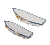 BUTIFULSIC Maquette de Bateau Décorative Blanche en Panneau de Densité, Lot de 2 Pièces, Décoration Intérieure Élégante Maison ou Fête, Style Frais et Unique