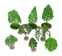 BUTIFULSIC Miniatures Réutilisable Lot de 8 en Bois et Plastique Verts, Décor Réaliste pour Modèles Architecturaux et Mini Paysages Décoratifs