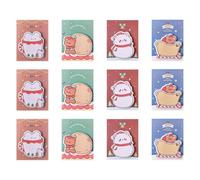 BUTIFULSIC Notes Autocollantes de Noël 12 Pcs Motifs Ours Festifs Assortis, Papier, Autocollants Mémo Pratiques pour Bureau et Décoration Intérieure, Usage Scolaire et Couleur Aléatoire