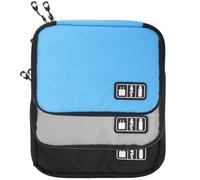 BUTIFULSIC Organisateur de Câbles de Voyage Portable 3pcs en Nylon Poches en Maille Élastique et Fermeture Éclair, Sacoche de Rangement pour Écouteurs et Clés USB, Adapté Paquet à Dos