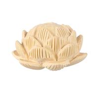 BUTIFULSIC Pendentif Charme Breloques Soi-même en Bois de Buis Sculpté de Fleur de Lotus 3d Surface Lisse, Accessoire Artisanal pour Bijoux Femme pour Porte-clés et Chaîne de Pull