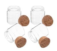 BUTIFULSIC Petites Bouteilles en Verre Transparentes 4 Pièces de 50ml et Bouchon en Liège, Bouteilles à Souhaits pour Décoration Faveurs de Fête de Mariage