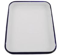 BUTIFULSIC Plaque de Cuisson Rectangulaire en Émail Blanc Multifonctionnelle Résistante à L'usure pour Cuisiner Four Design Vintage Élégant Facile à Nettoyer