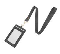 BUTIFULSIC Porte-badge en Pu Noir avec Cordon pour Badge de Travail, Pochette Protectrice Indépendante pour Infirmiers et Médecins