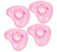 BUTIFULSIC Porte-gobelet Stable sur l'eau en PVC 4pcs de Cœur Gonflable Facile à Gonfler Accessoire pour Fête D'été Plage