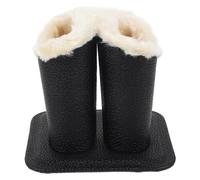 BUTIFULSIC Porte-lunettes Double en Cuir Pu Peluche, Support Noir Élégant à Double Fente pour Protéger et Exposer Vos Lunettes à Domicile