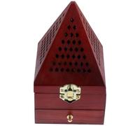 BUTIFULSIC Porte-Parfum en Bois Forme Pyramide pour Maison et Bureau, Boîte Creuse Vintage en Pin, Purificateur d'air et Rangement pour Huiles Essentielles