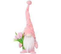 BUTIFULSIC Poupée Naine Décorative en Tissu et Coton PP Tulipes Roses, Résistante à l'usure, pour Décoration Festive de Bar ou Vitrine Lors Fête des Mères
