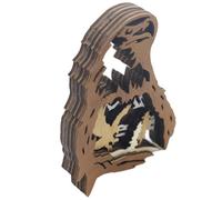 BUTIFULSIC Sculpture Aigle en Bois Sculpté Artisanale Marron, Ornement Décoratif Rustique Léger pour Décoration Intérieure et Chambre