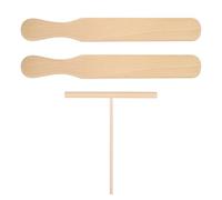 BUTIFULSIC Spatule à Crêpes en Bois Ergonomique, Râteau pour Crêpes Solide, Kit 1 Set Fabrication de Pancakes la Maison