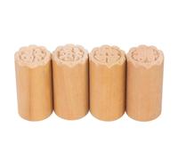 BUTIFULSIC Tampons à Biscuits en Bois Traditionnels Chinois 4pcs pour Décoration de Gâteau Faciles à Utiliser, Style Unique, Festival -automne