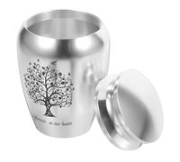 BUTIFULSIC Urne pour Cendres de Chien Fermeture Hermétique en Alliage D'aluminium Argenté, Urne Compacte Conçue pour Propriétaires d'animaux et Mémoriaux