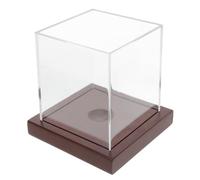 BUTIFULSIC Vitrine pour Baseball en Acrylique avec Base en Bois | Cube D’exposition Moderne, Rangement Soigné pour Maison et Bureau, Format Compact pour Balle Signée