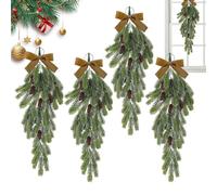 Butin de Noël, Couronne de Butin de Noël | Pommes de pin en Forme de Larme Swag,Guirlande de Couronne de Butin Artificielle avec Aiguilles de pin et Pommes de pour décor de fenêtre Murale de Porte