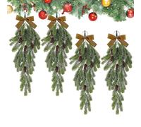 Butin de Noël, Couronne de Butin de Noël | Pommes de pin en Forme de Larme Swag - Guirlande de Couronne de Butin Artificielle avec Aiguilles de pin et Pommes de pour décor de fenêtre Murale de por