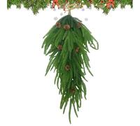 Butin de pin deedle, butin de pin artificiel - Guirlande de Noël Swag - Swag de Noël de verdure, 26 pouces d’aiguilles de pin avec des pommes de pin, décoration Swag pour Noël