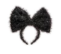 BUTITNOW Serre-tête avec nœud pour Halloween - Mardi Gras - Accessoire pour cheveux - Pour fête et cosplay, Style C - Noir, 1 Count (Pack of 1)