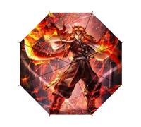 BUTKUS Demon Slayer anime parapluie à 8 baleines anti-UV, léger et portable, parfait pour les voyages, le soleil et la pluie, facile à utiliser ouverture automatique