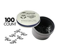 Butler dans la maison de 100 trombones en forme de Furet Beau Cadeau Pour trombone Collectors ou bureau - Livré en boîte ronde avec couvercle et boîte cadeau noir