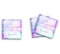 Butler in the Home Lot de 12 blocs de notes adhésives de 7,6 x 7,6 cm, 50 feuilles au pouce carré par bloc, She is Far More Precious Than Jewels Proverbes 3:15, mignons blocs-notes amusants, papeterie, journal, planificateur