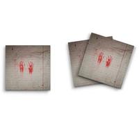 Butler in the Home Lot de 12 notes adhésives 7,6 x 7,6 cm 50 feuilles par bloc, 2 empreintes de mains sanglantes effrayantes, mignons et drôles bloc-notes papeterie, journal, planificateur papier