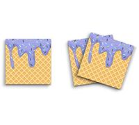 Butler in the Home Lot de 3 blocs de 50 feuilles par bloc - 7,6 x 7,6 cm - Bleu - Éclabage de crème glacée - Papier de papeterie