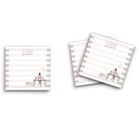 Butler in the Home Lot de 3 blocs de notes adhésives 7,6 x 7,6 cm, 50 feuilles au pouce par bloc, « I"m Working on a New Me Busy Woman in Office with Cat », mignons et drôles