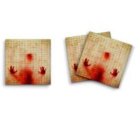 Butler in the Home Lot de 3 blocs de notes adhésives 7,6 x 7,6 cm, 50 feuilles par bloc, empreintes de mains sanglantes effrayantes, mignons et drôles, bloc-notes, papeterie, journal, planificateur