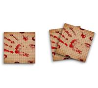 Butler in the Home Lot de 3 blocs de notes adhésives 7,6 x 7,6 cm, 50 feuilles par bloc, grandes empreintes de mains sanglantes, effrayantes, mignonnes et amusantes, papeterie, journal, planificateur