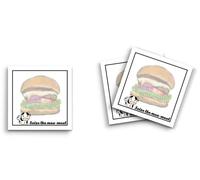 Butler in the Home Lot de 3 blocs de notes adhésives 7,6 x 7,6 cm, 50 feuilles par bloc, saisissez le hamburger Moo-Meat Moo-Meat