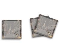 Butler in the Home Lot de 3 blocs de notes adhésives de 7,6 x 7,6 cm, 50 feuilles au pouce carré par bloc, et donc l'aventure commence à Paris en France, vacances de voyage, bloc-notes mignon et drôle, papeterie, journal, planificateur