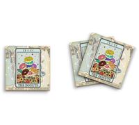 Butler in the Home Lot de 3 blocs de notes adhésives de 7,6 x 7,6 cm, 50 feuilles par bloc, cartes de tarot drôles de donuts, bloc-notes mignons, amusants, papeterie, journal, planificateur