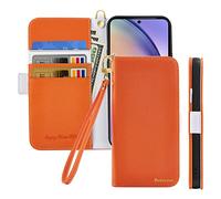 Butnyeoe Coque pour Samsung Galaxy A54 Rabat,Housse Samsung A54 5G Clapet,Portefeuille Etui avec Fonction Support et Porte-Carte,Litchi Texturé Cuir/Antichoc Flip Cover Case.Orange