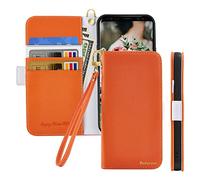 Butnyeoe Coque pour Samsung Galaxy S8 Rabat,Housse Samsung S8 Clapet,Portefeuille Etui avec Fonction Support et Porte-Carte,Litchi Texturé Cuir/Antichoc Flip Cover Case.Orange