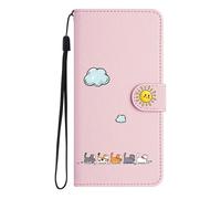 Butnyeoe Etui Coque pour Xiaomi 11T 5G Rabat, Pochette 11T Pro 5G avec Clapet, Protection Housse en Cuir PU Portefeuille, Chat Folio Cover Case avec Porte Carte Magnétique, Rose