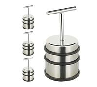 Butoir de porte à poignée, lot de 4, porte & fenêtre, haute, ronde, intérieur, caoutchouc, acier inoxydable, ∅7, argenté