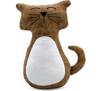 Butoir de porte en tissu chat 1 kg lourd brun - 24 x 14 cm - butoir de porte rempli en design daim