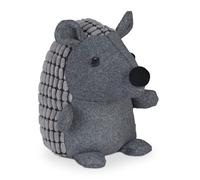 Relaxdays Butoir de Porte Hérisson, Tissu, pour Le Sol, intérieur, cale déco, Doux, Lourd, 20 cm de Haut, Gris foncé